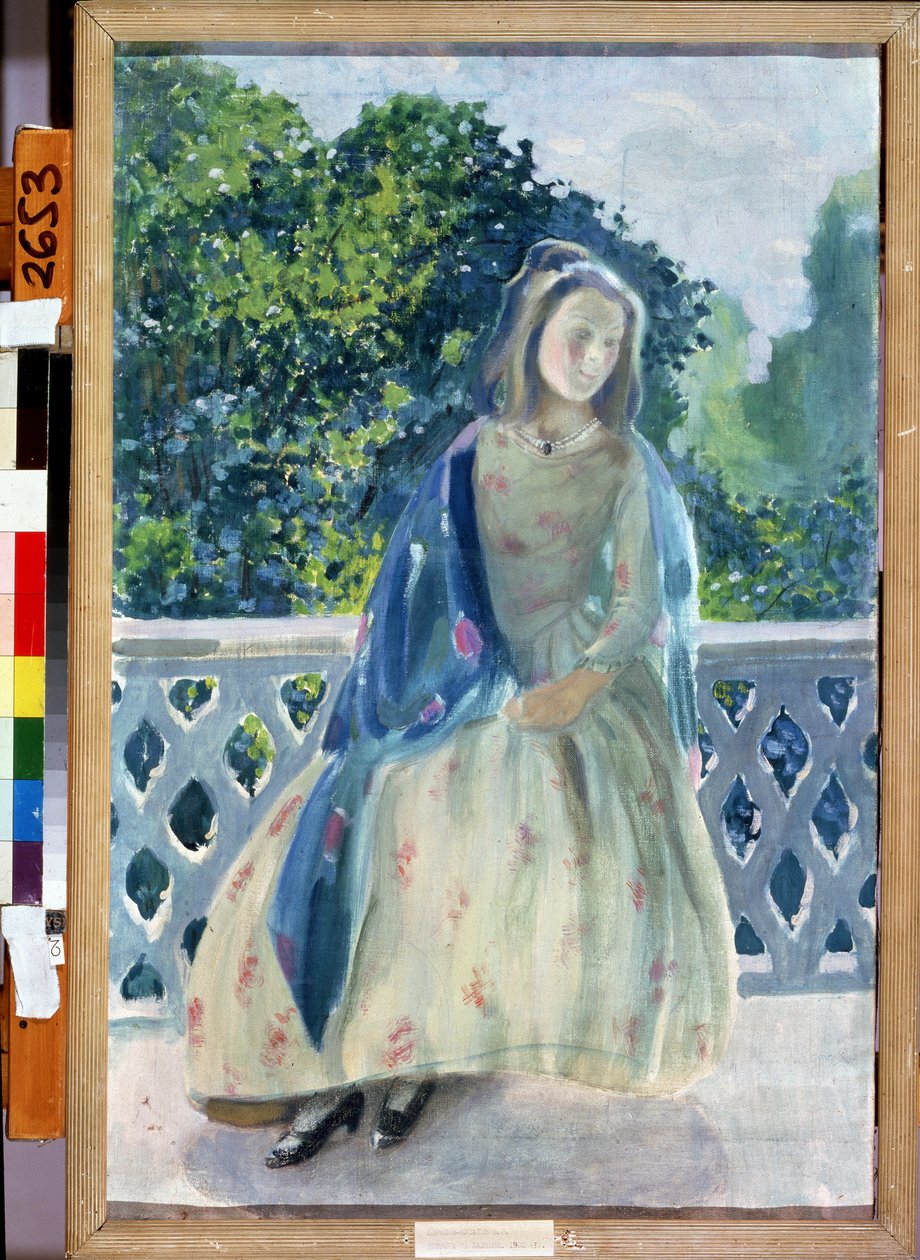 ""Jeune fille au balcon"" Peinture de Viktor (Victor) Elpidiforovich Borisov-Musatov (Borisov Musatov) (1870-1905) 1900 State A. Radishchev Art Museum Saratov tekijältä Viktor Elpidiforovich Borisov Musatov