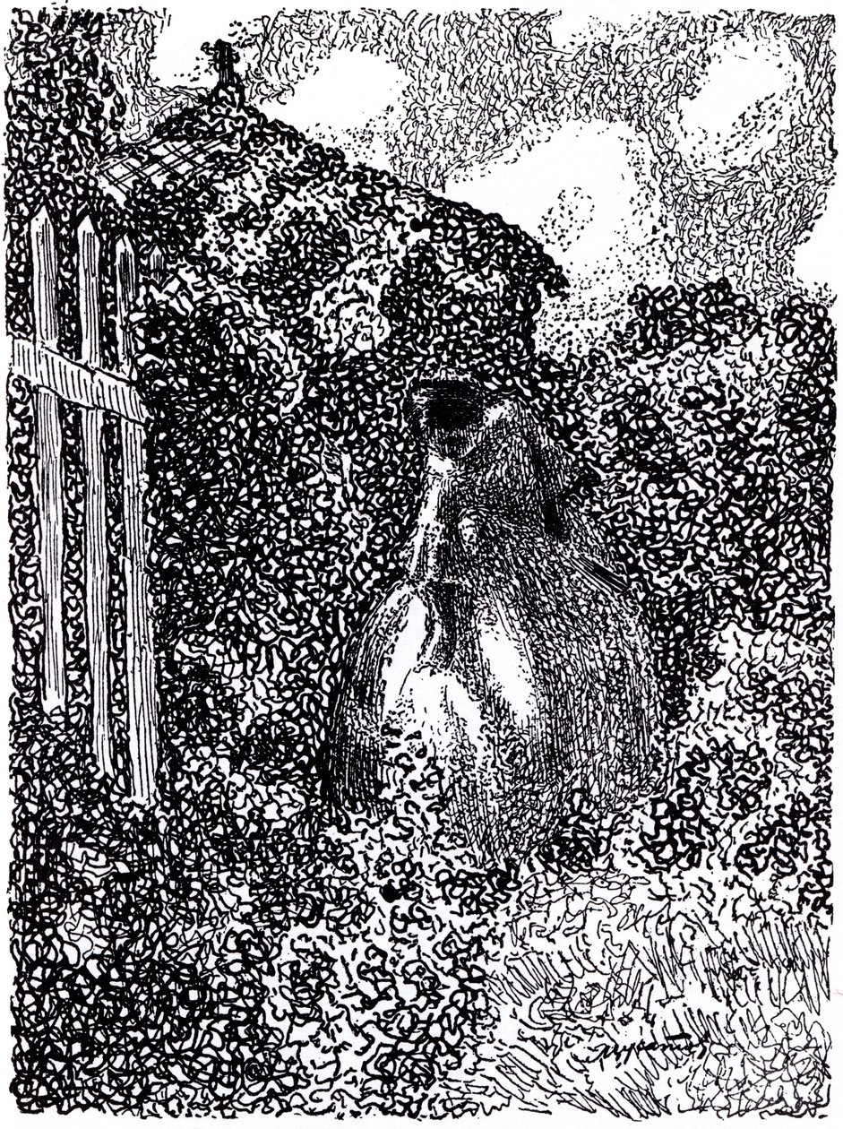 Puutarhapaviljongissa. Symbolistilehti Vesy The Balance, 1905 tekijältä Viktor Elpidiforovich Borisov Musatov