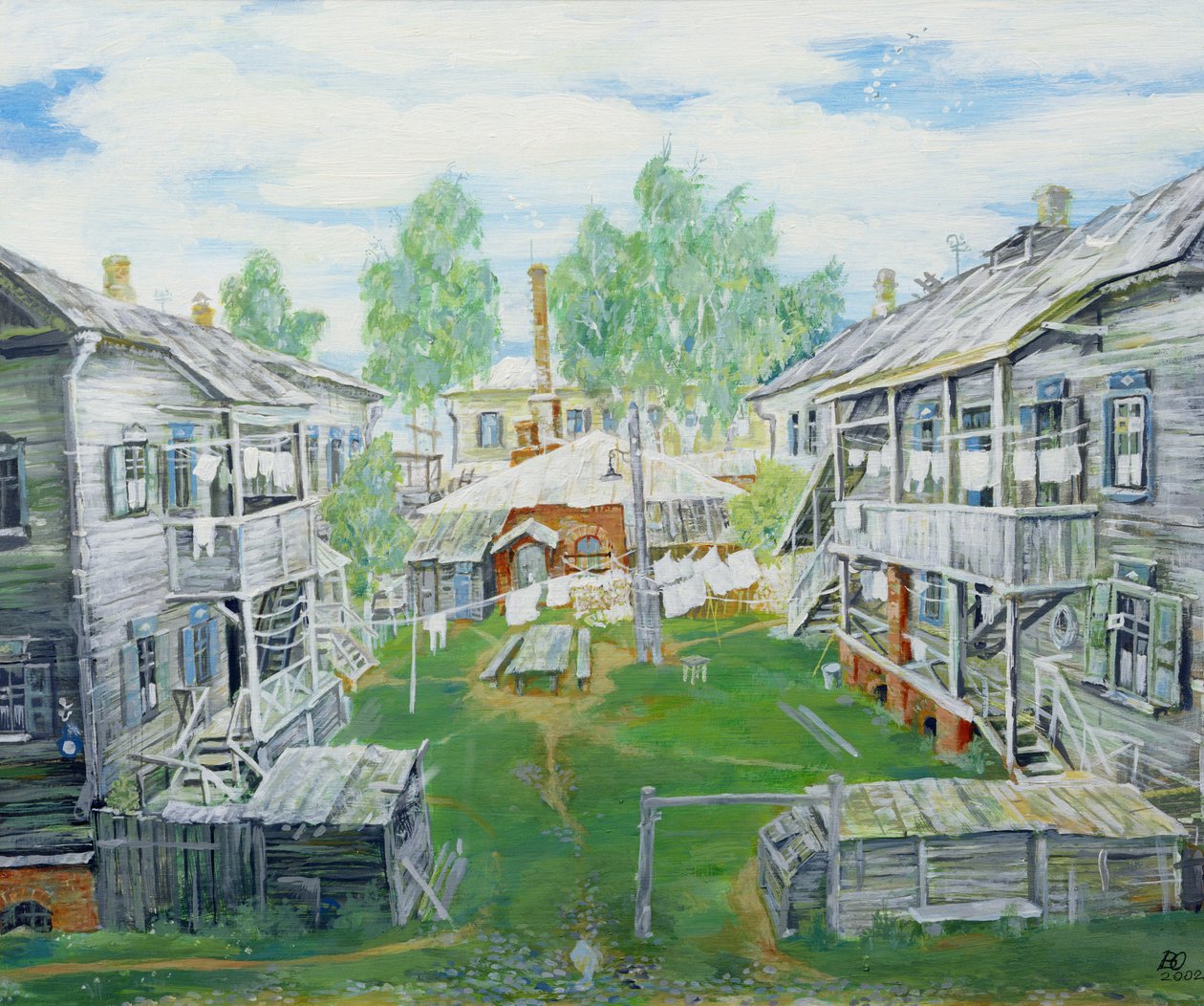 Lavastus elokuvalle "Kolmas Rooma", 2000 (tempera vanerilla) tekijältä Viktor Ivanovich Yushin