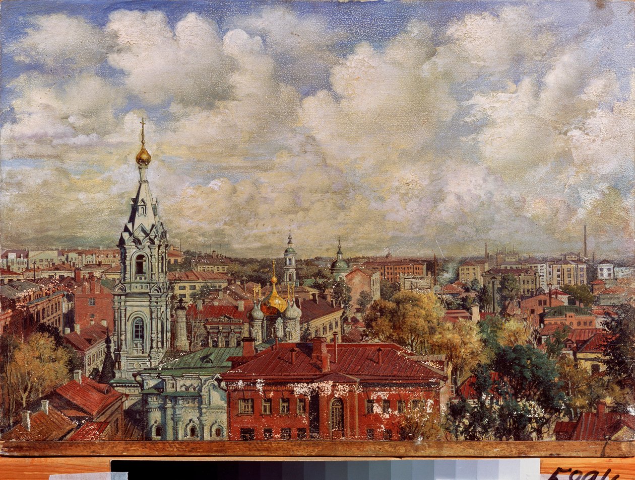 Moskova (Venäjä) - Viktor Jakovlevich Jakovlevin (1844-?) maalaus, öljy kankaalle, venäläistä taidetta tekijältä Viktor Jakovlevich Yakovlev