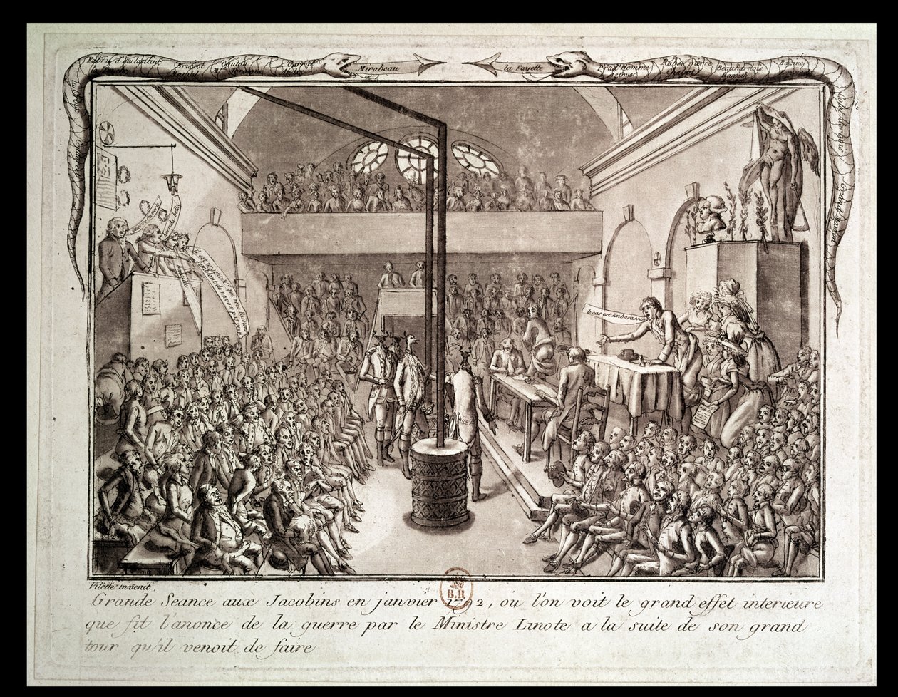 Jacobin Clubin kokous tammikuussa 1792 tekijältä Vilette