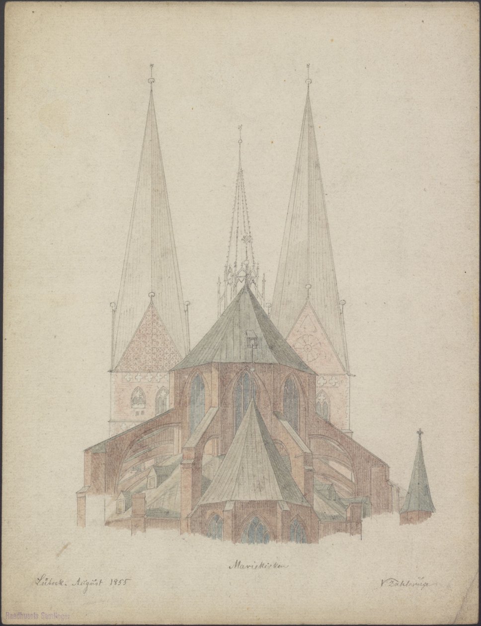 Marienkirche Lyypekissä (1855) tekijältä Vilhelm Dahlerup