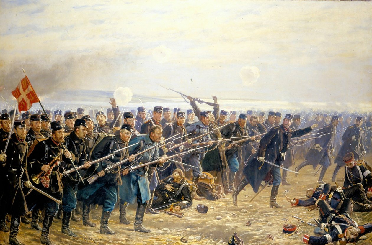Ottende -prikaatit angreb ved Dybbl 18. huhtikuuta 1864n tekijältä Vilhelm Rosenstand