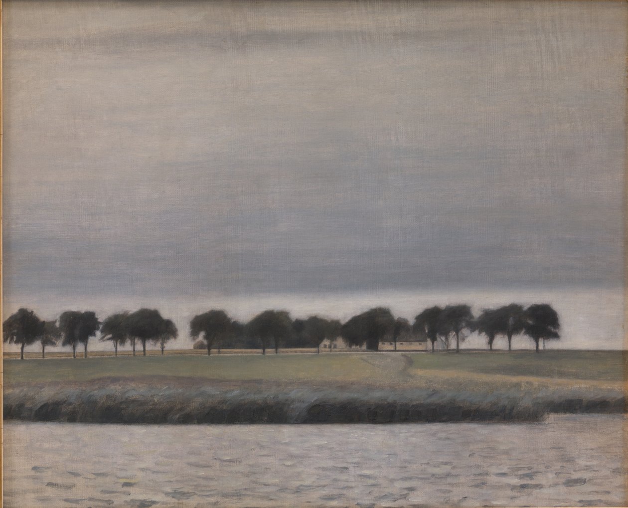 Alustava tutkimus "Solar Rain. Gentofte Lake" tekijältä Vilhelm Hammershøi