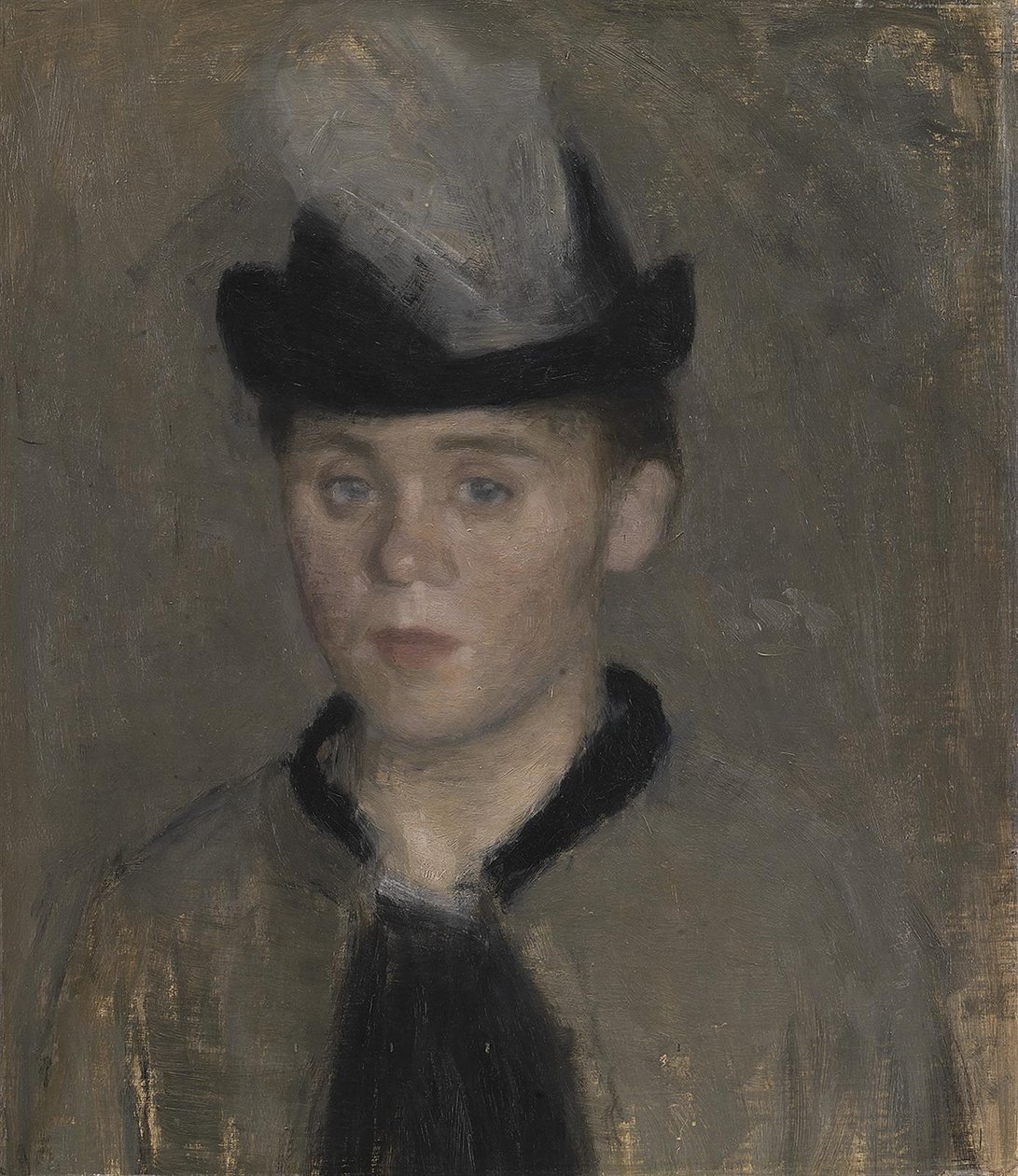 Ida Ilsted, taiteilijan morsian. Luonnos tekijältä Vilhelm Hammershøi