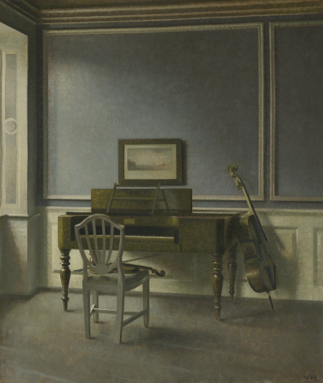 Sisätilat. The Music Room, Strandgade 30 tekijältä Vilhelm Hammershøi