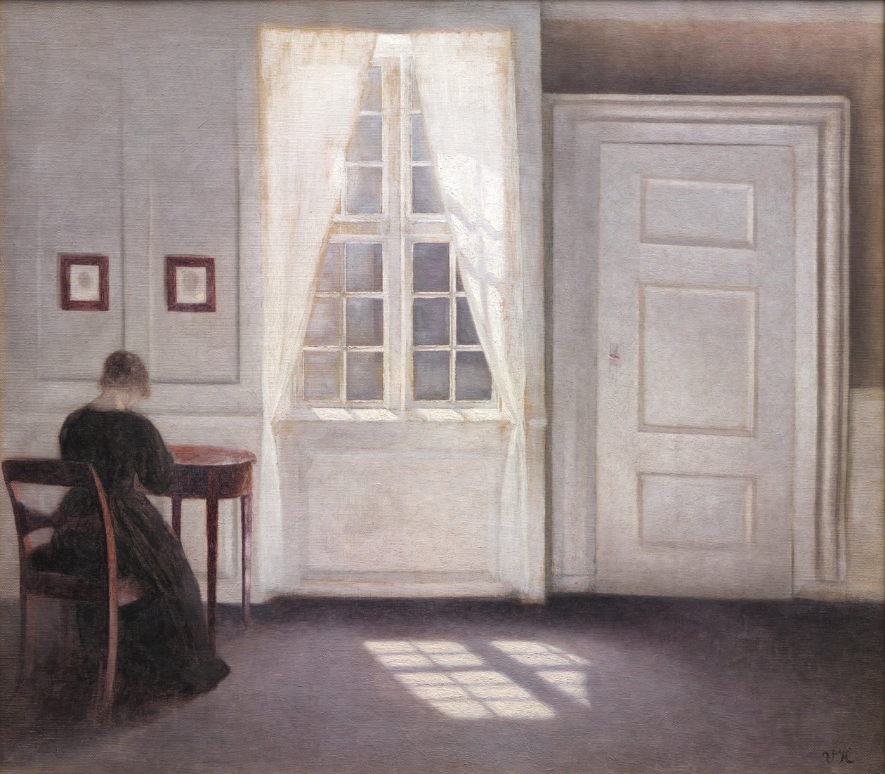 Sisustus Strandgadessa, Auringonvalo lattialla tekijältä Vilhelm Hammershøi