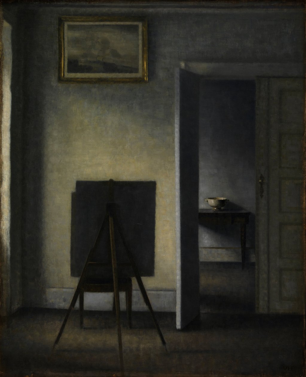 Sisustus taiteilijan maalaustelineellä, 1910. tekijältä Vilhelm Hammershøi