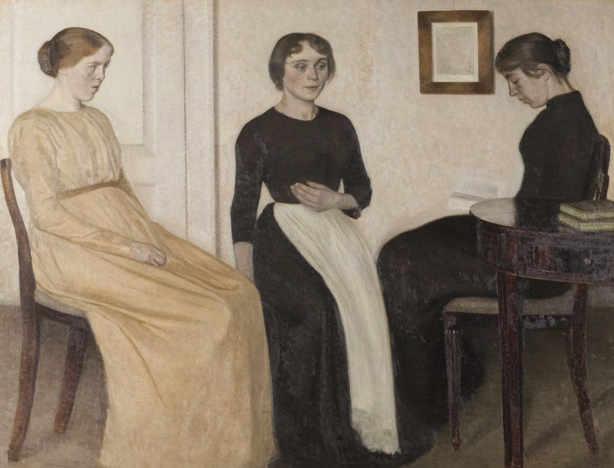 Kolme nuorta naista, 1888. tekijältä Vilhelm Hammershøi