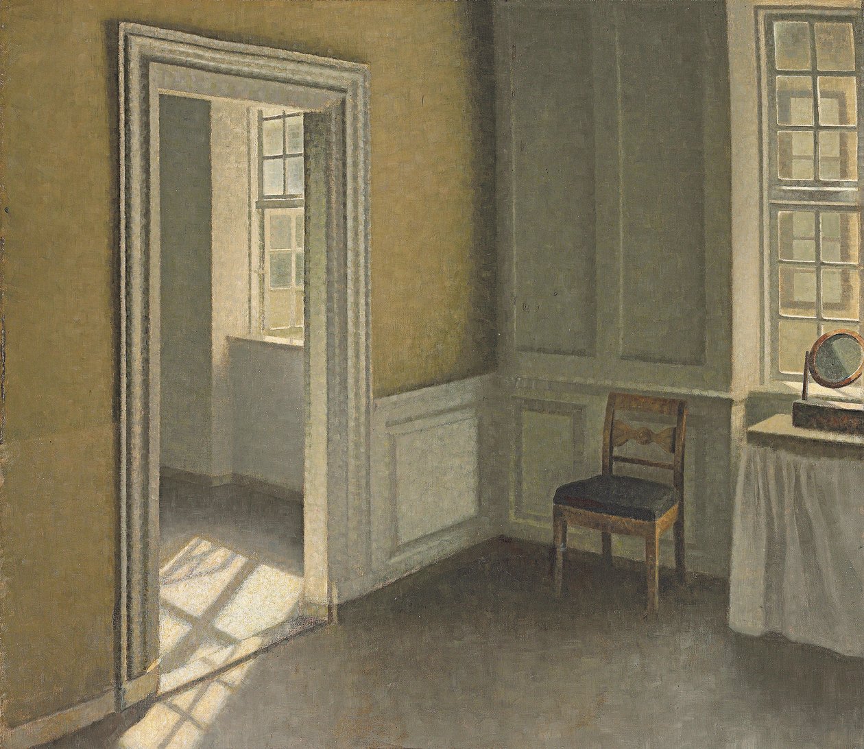 Makuuhuone, Strandgade 30, 1906 tekijältä Vilhelm Hammershoi