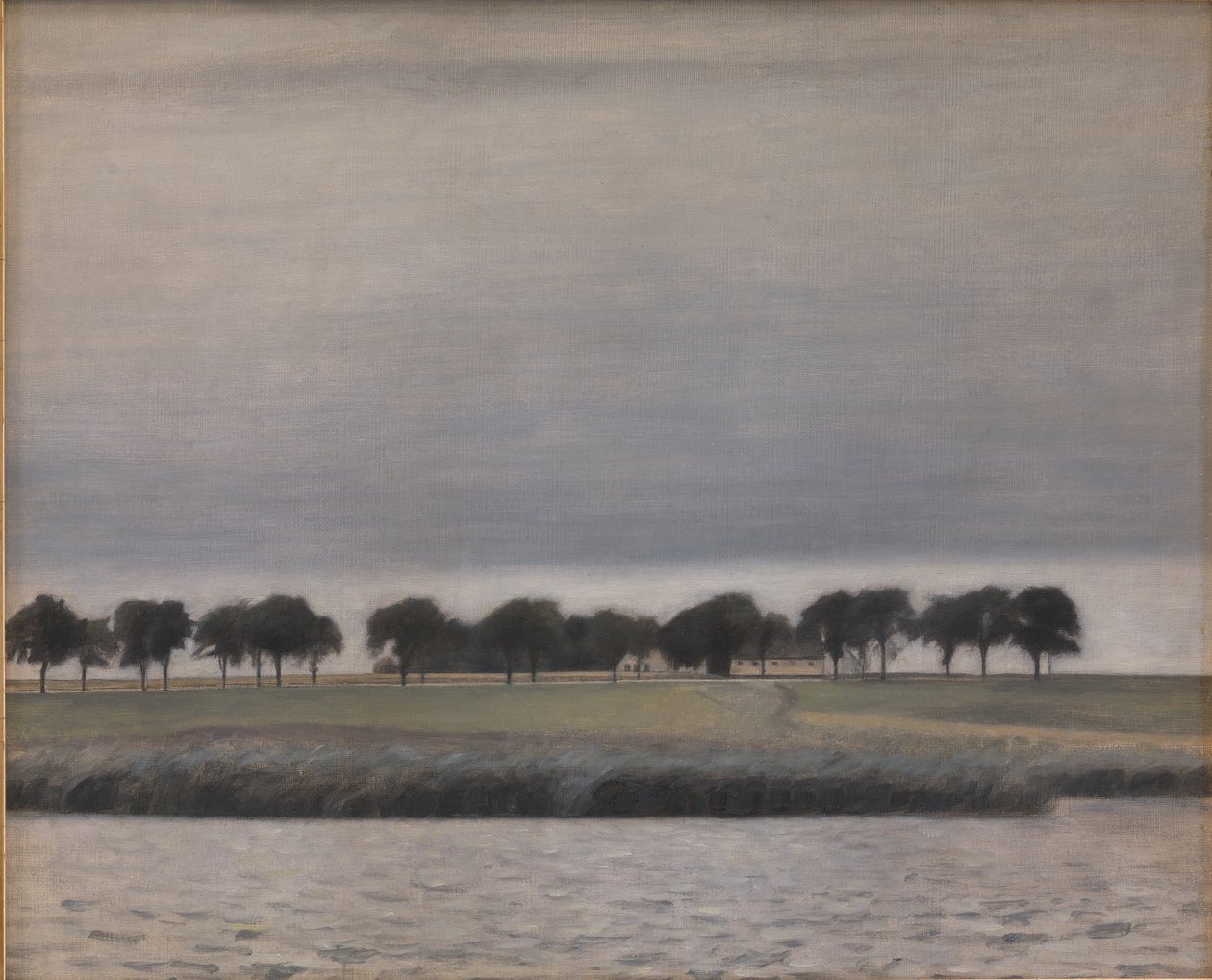 Alustava tutkimus "Solar Rain. Gentofte Lake" tekijältä Vilhelm Hammershøi