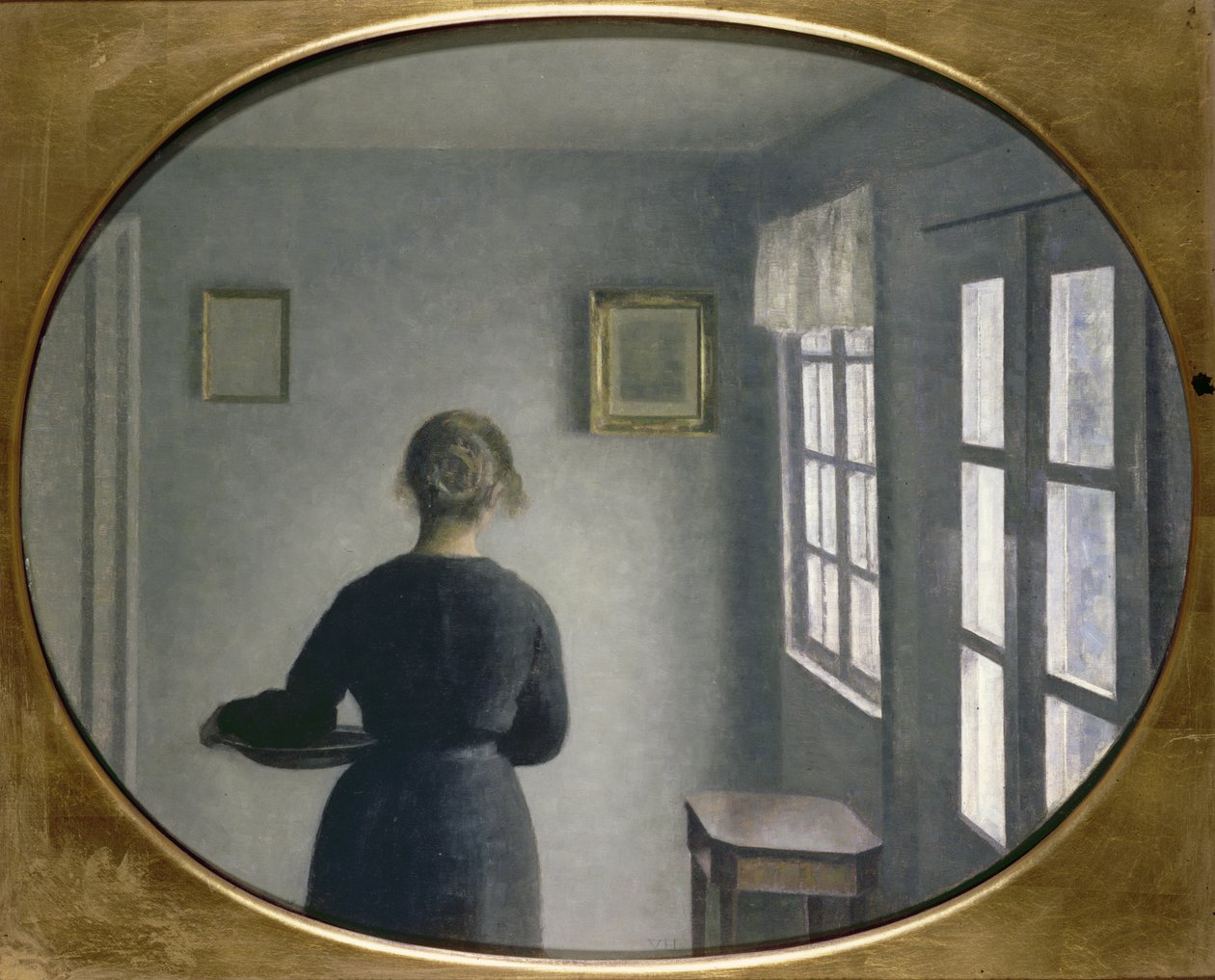 Sisustus, 1910 tekijältä Vilhelm Hammershoi