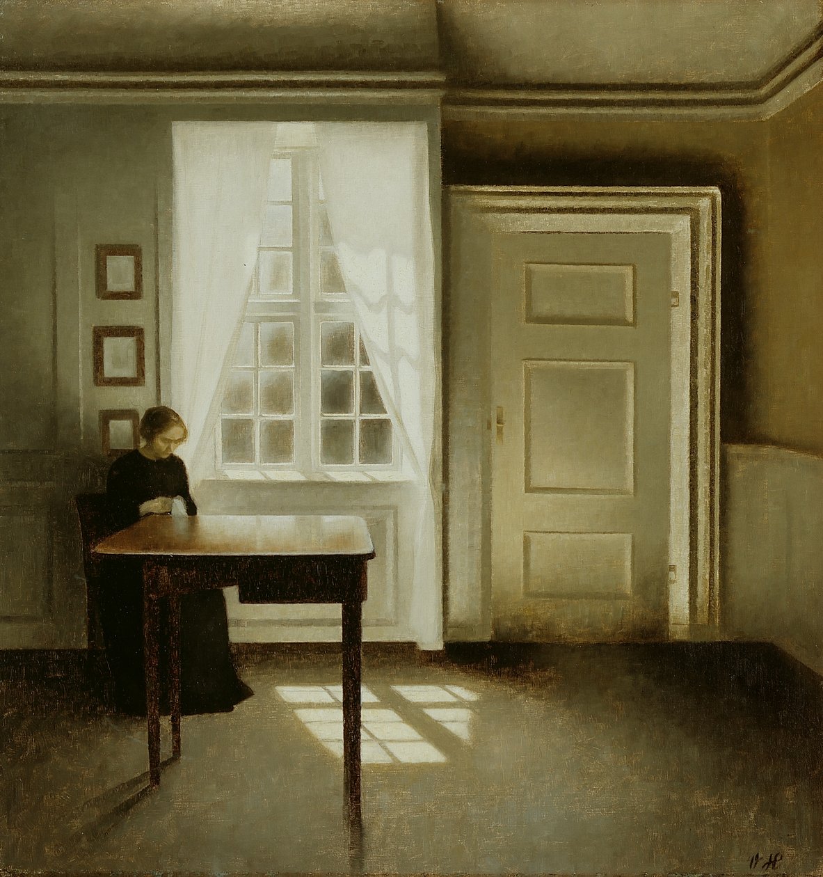 Sisustus naisen kanssa, 1901 tekijältä Vilhelm Hammershoi