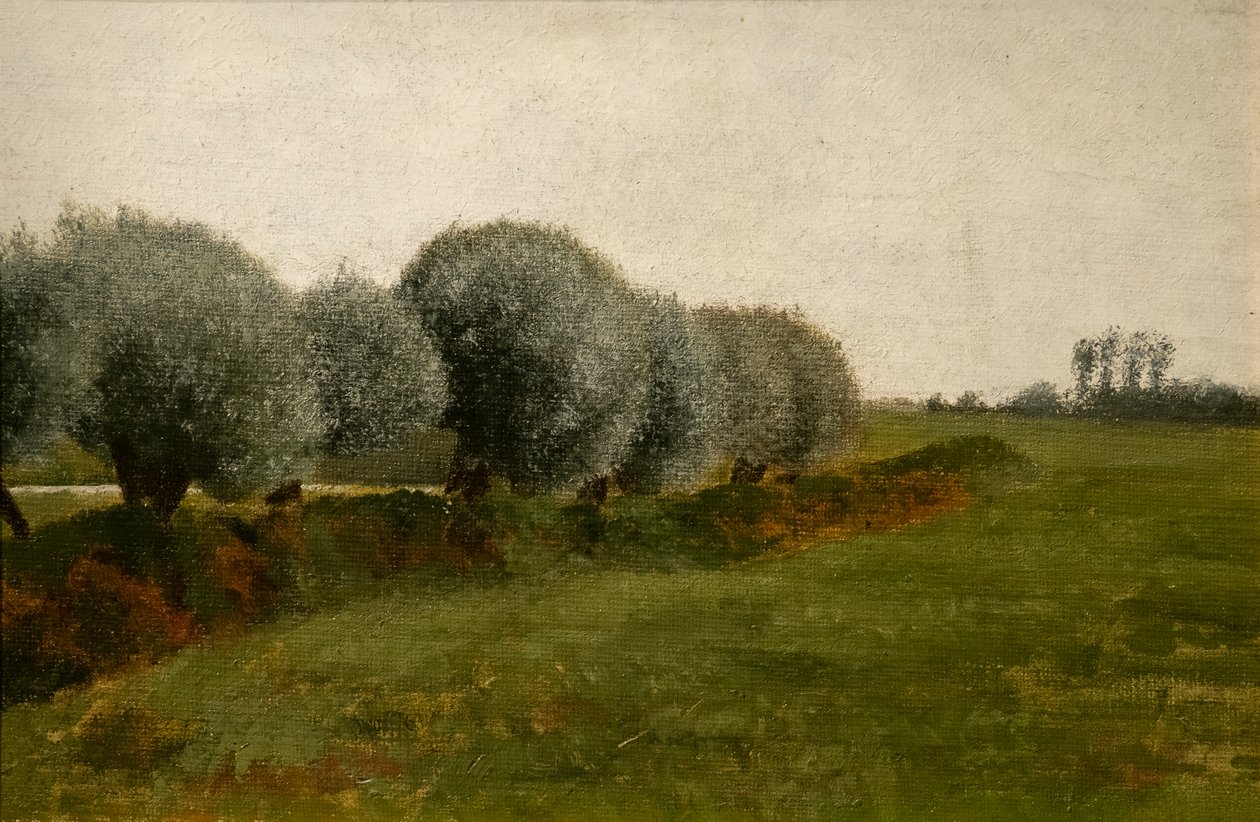 Maisema puurivin kanssa tekijältä Vilhelm Hammershoi