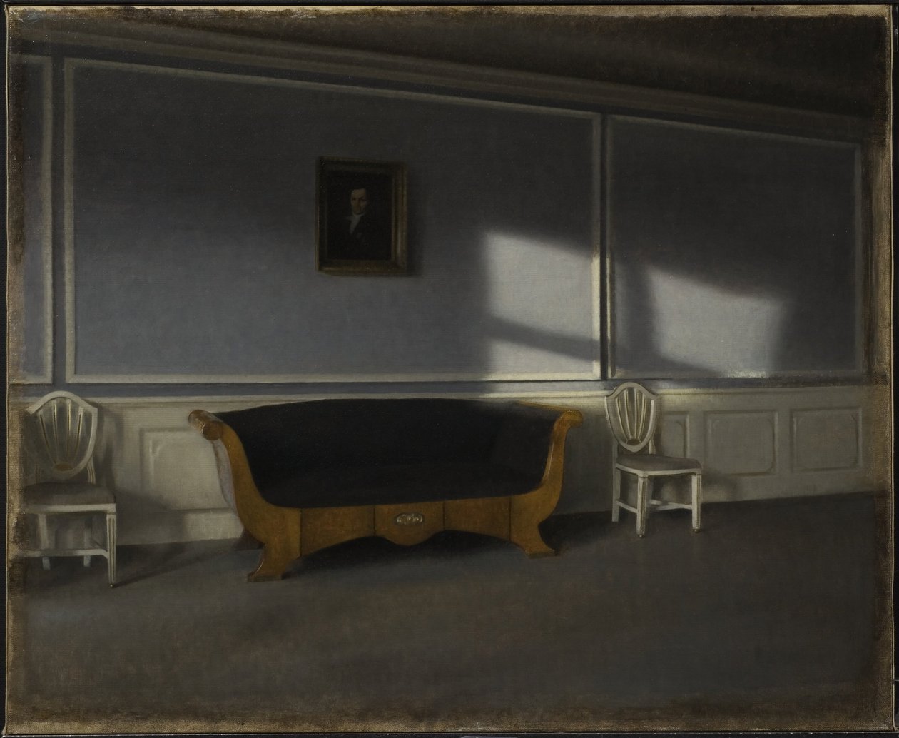 Auringonpaiste olohuoneessa III tekijältä Vilhelm Hammershøi