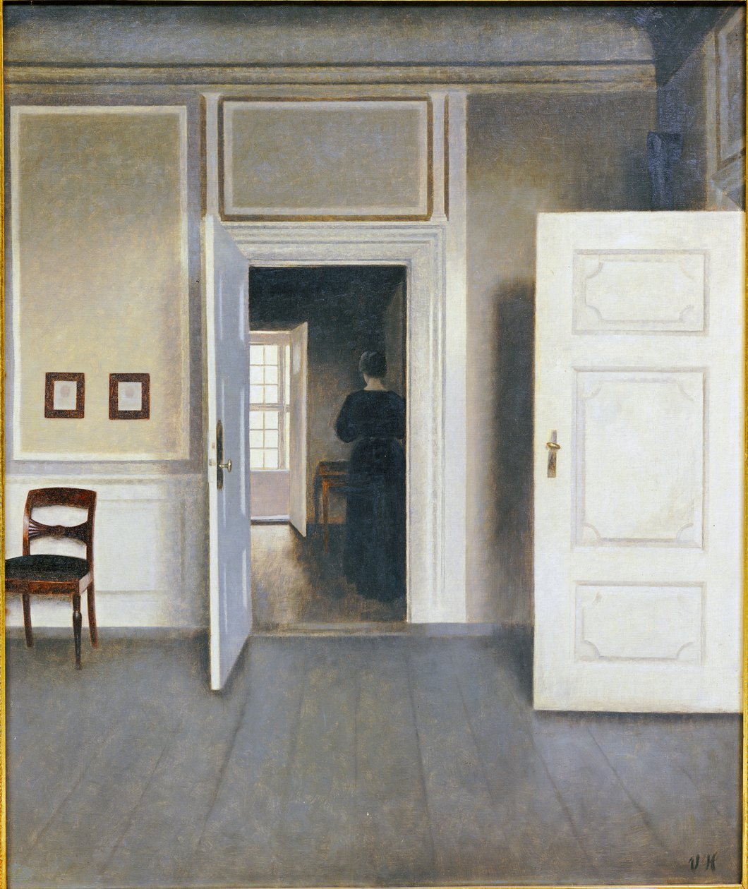 Nainen sisätiloissa, Strandgrade 30, 1901 tekijältä Vilhelm Hammershoi