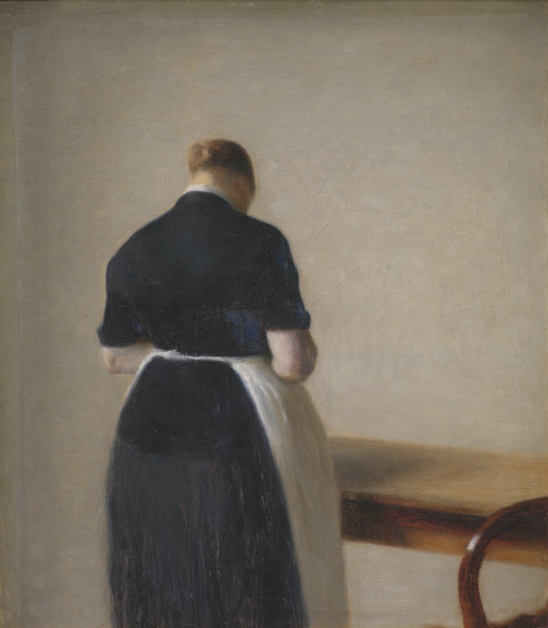 Nainen takaapäin katsottuna tekijältä Vilhelm Hammershoi