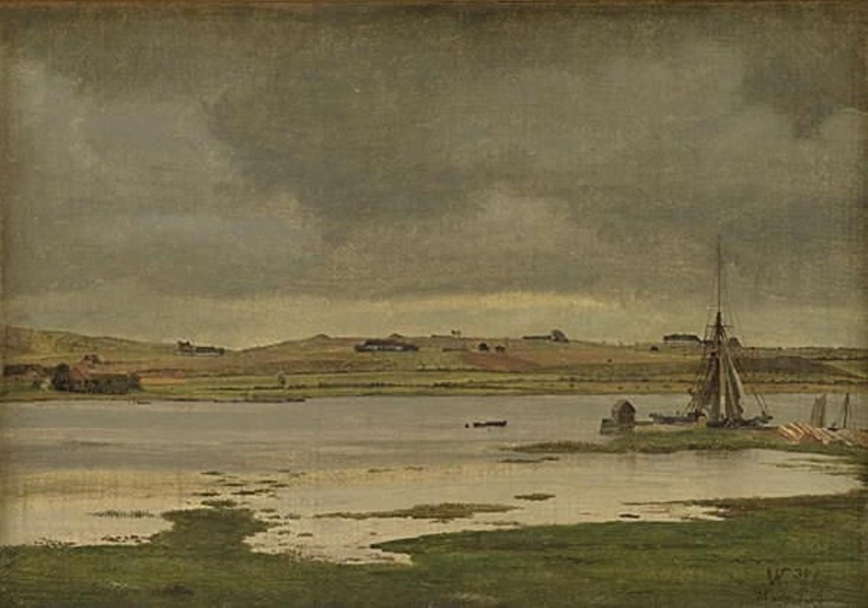 El fiord de Hadsund, Jutlàndia. Temps ennuvolat finlandès tekijältä Vilhelm Kyhn