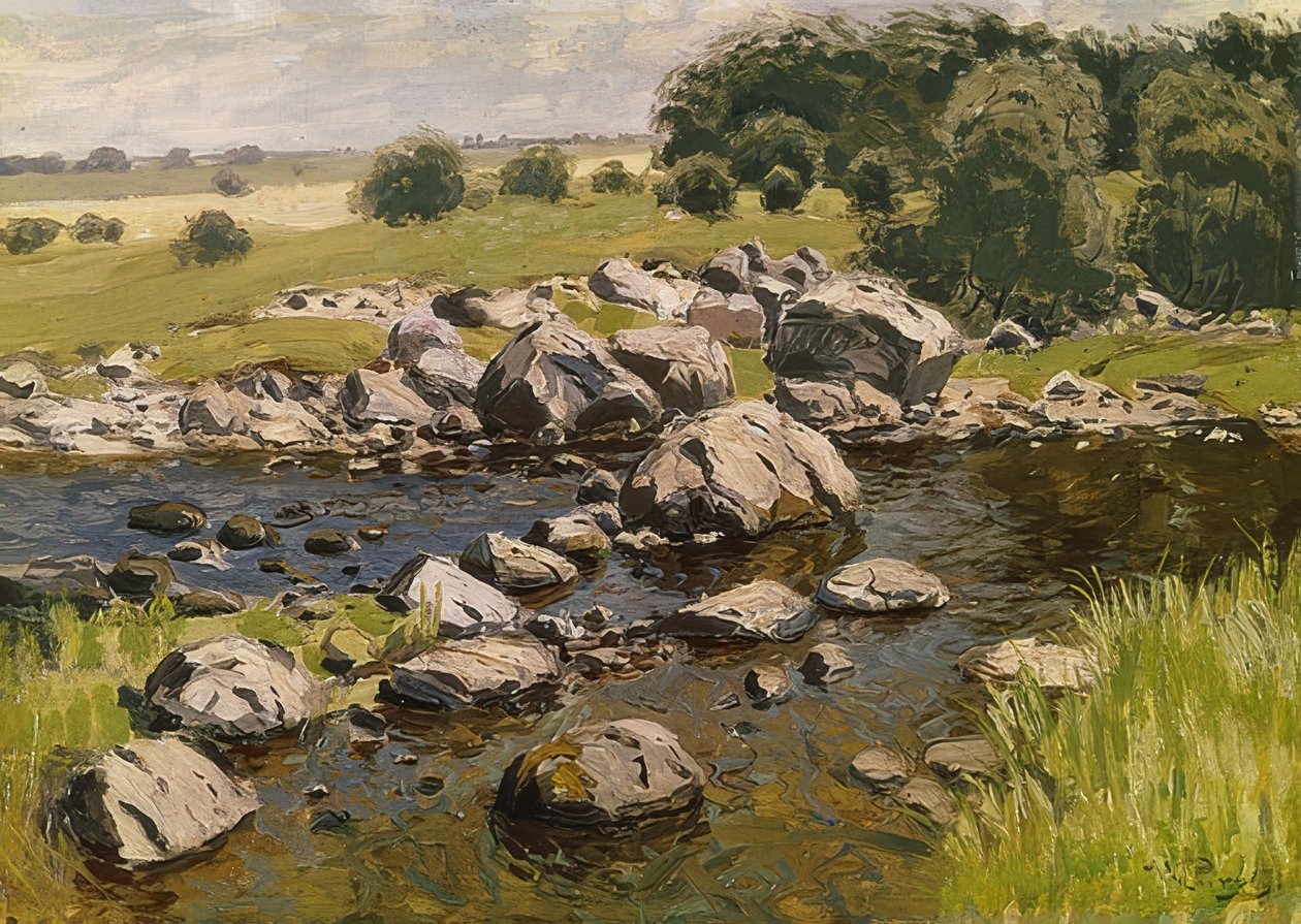 Maisema kivillä. Noin 1910 tekijältä Vilhelms Purvitis