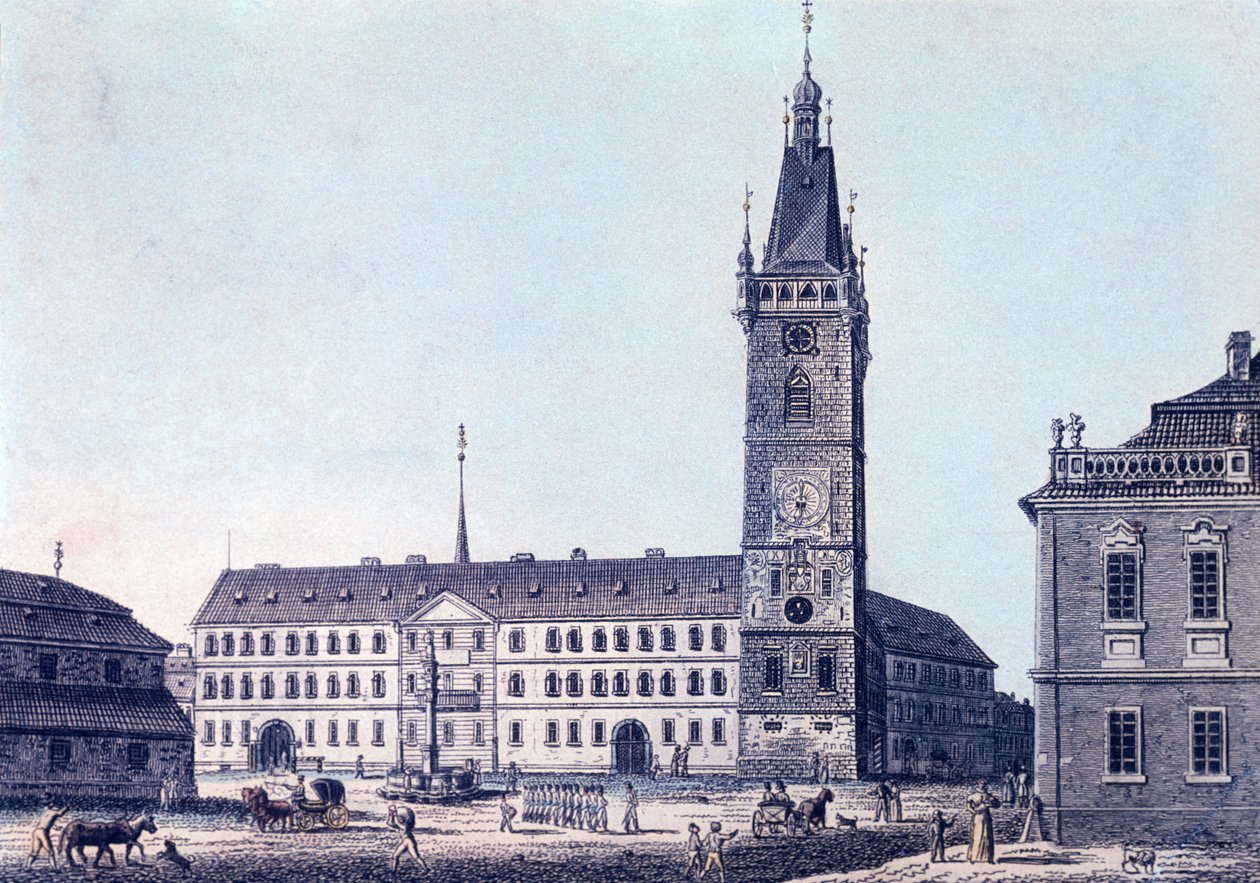Uusi kaupungintalo, noin 1830 tekijältä Vincenc Morstadt