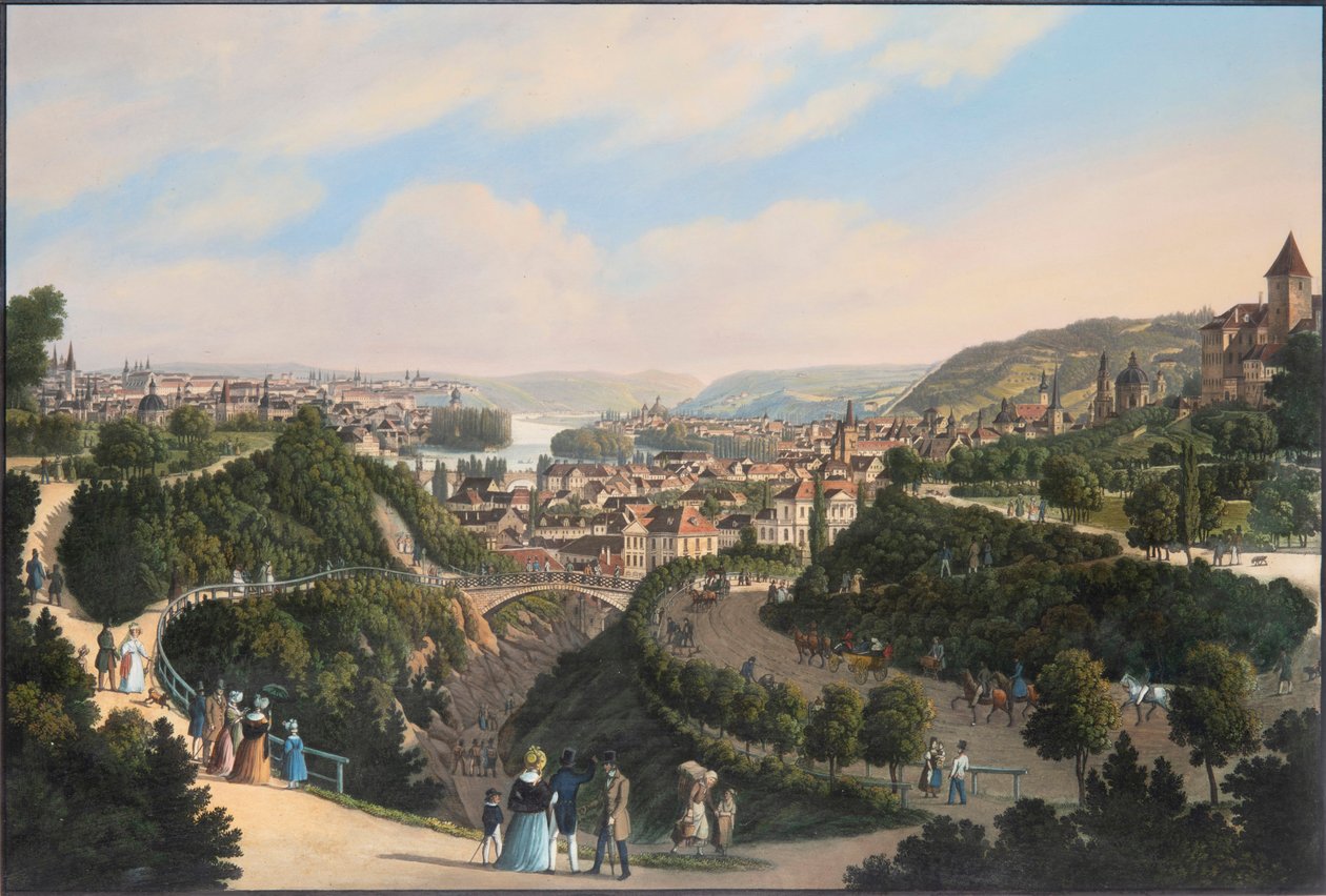 Uusi kaupunki, Vysehrad ja Smichov, n. 1830. tekijältä Vincenc Morstadt