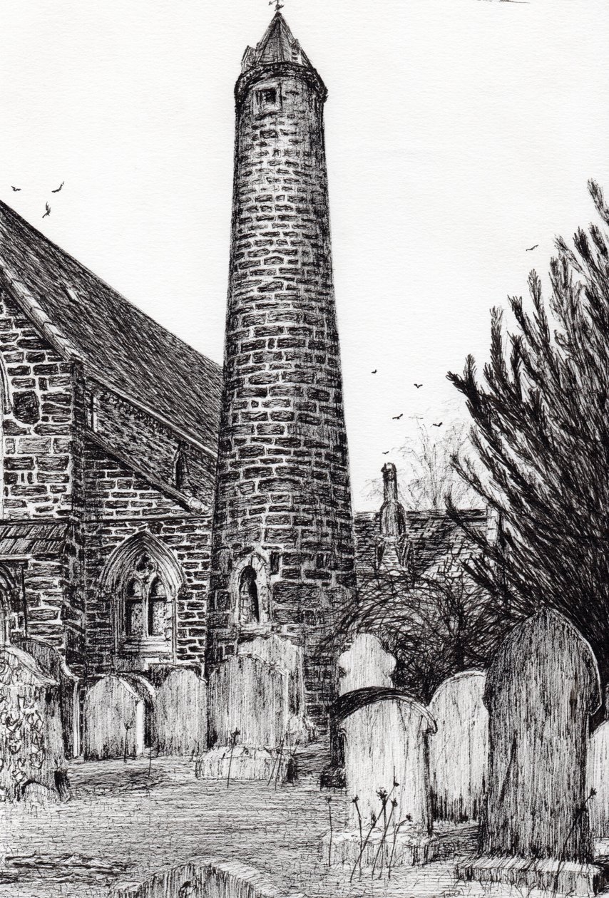 Brechin Round Tower Scotland, 2007, (muste paperille) tekijältä Vincent Alexander Booth