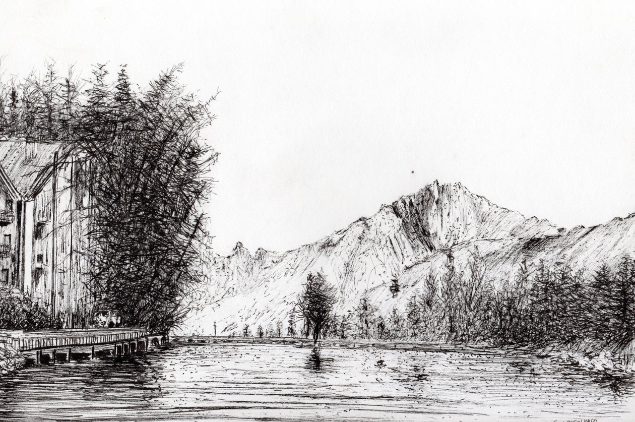 Crans Switzerland, 2009, (muste paperille) tekijältä Vincent Alexander Booth