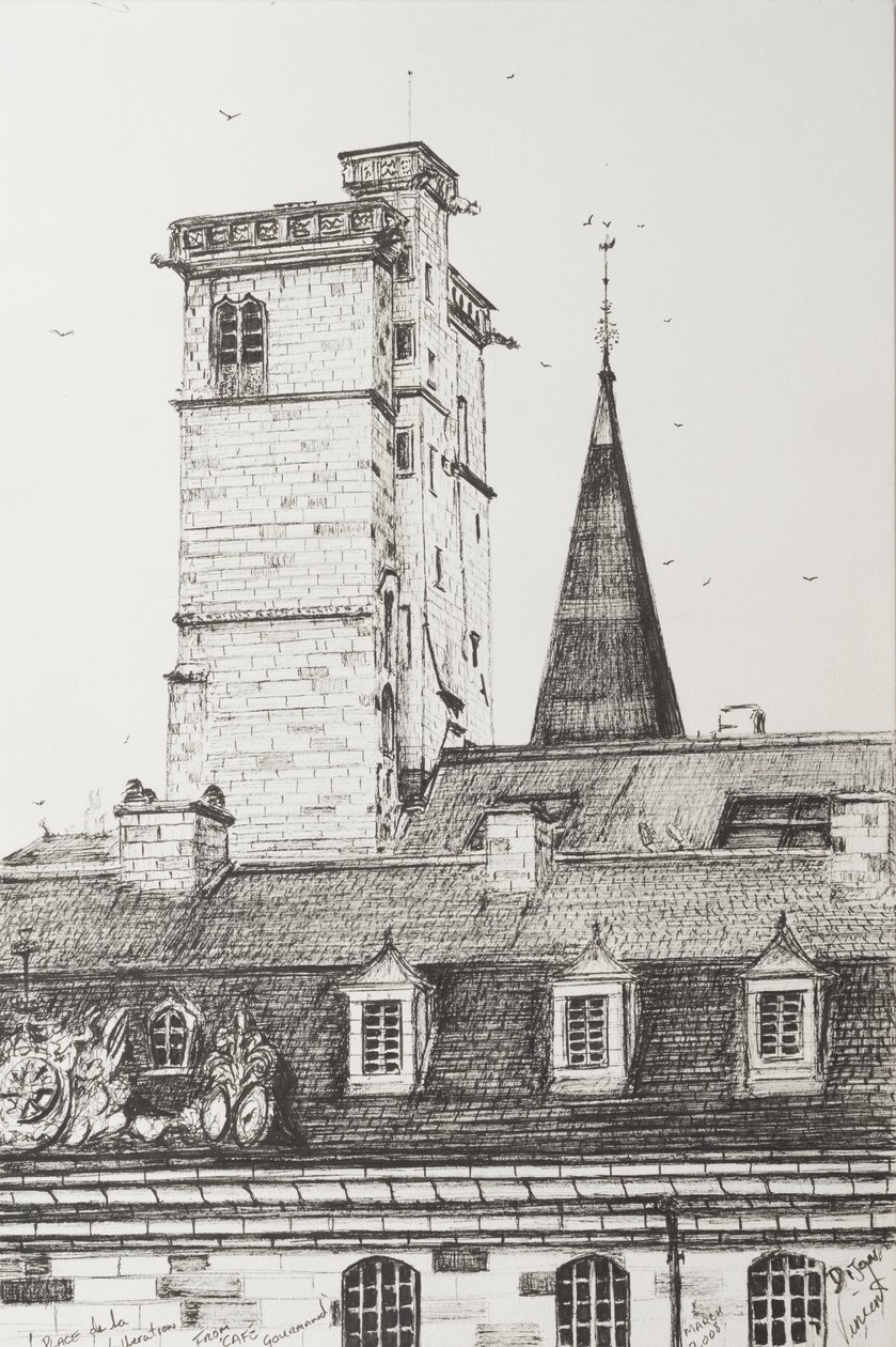 Dijon Rooftops, Ranska, 2008, (muste paperille) tekijältä Vincent Alexander Booth