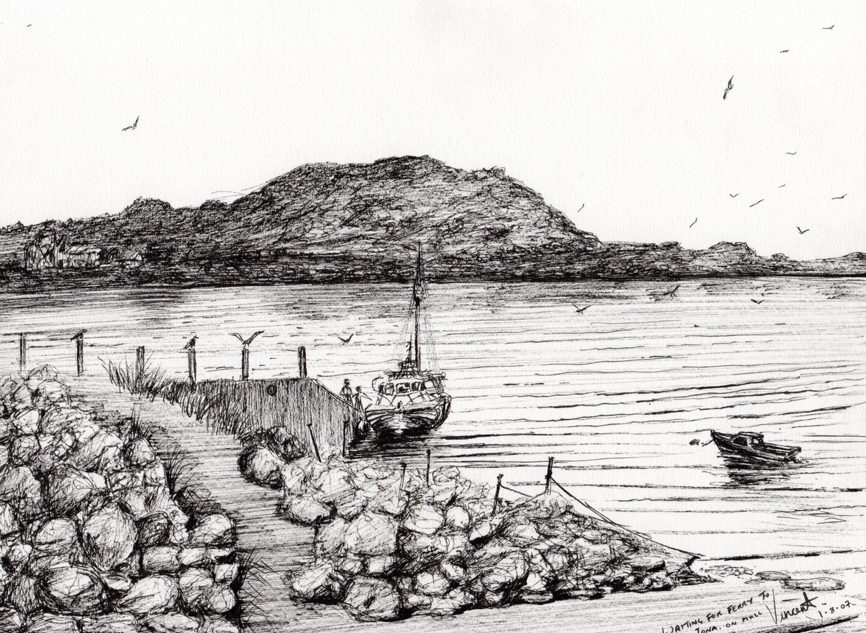 Iona Mull Scotlandista, 2007, (muste paperille) tekijältä Vincent Alexander Booth