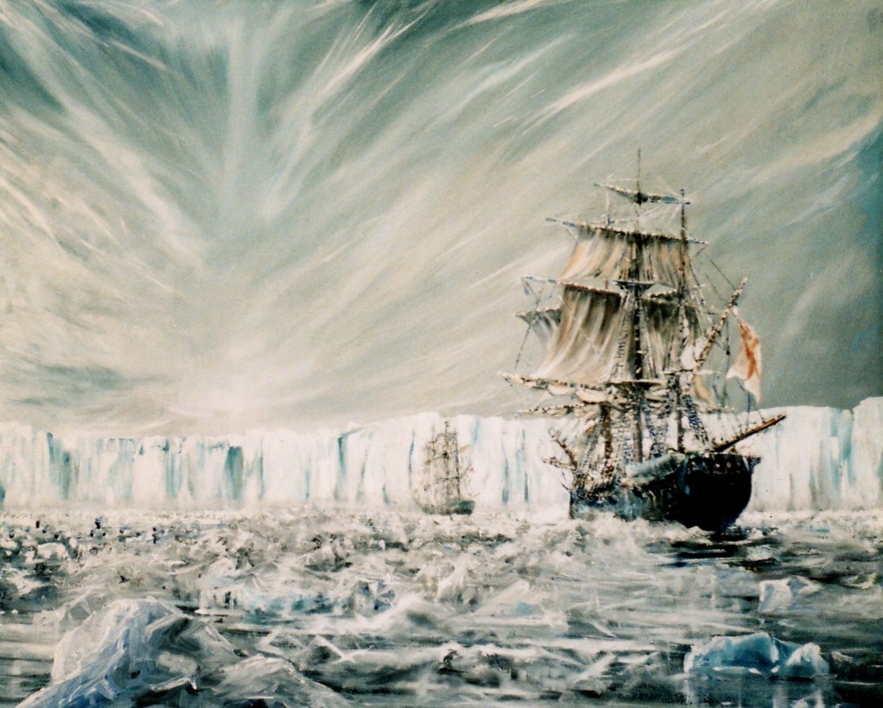 James Clark Ross löytää Etelämantereen jäähyllyn tammikuu 1841, (1) 2006, tekijältä Vincent Alexander Booth