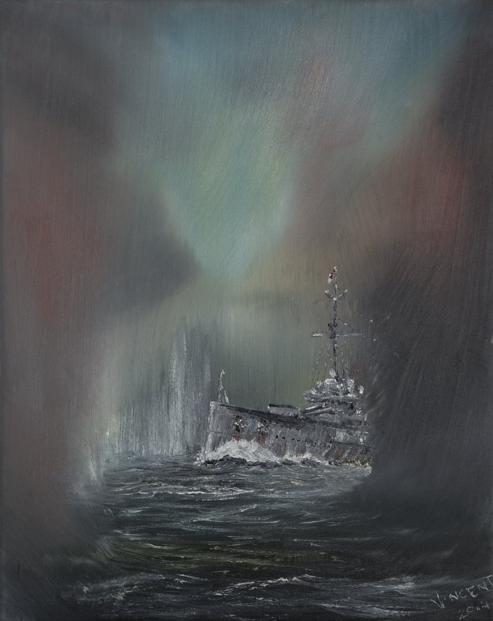 Jyllanti, 31. toukokuuta 1916, 2014, (Öljy kankaalle) tekijältä Vincent Alexander Booth