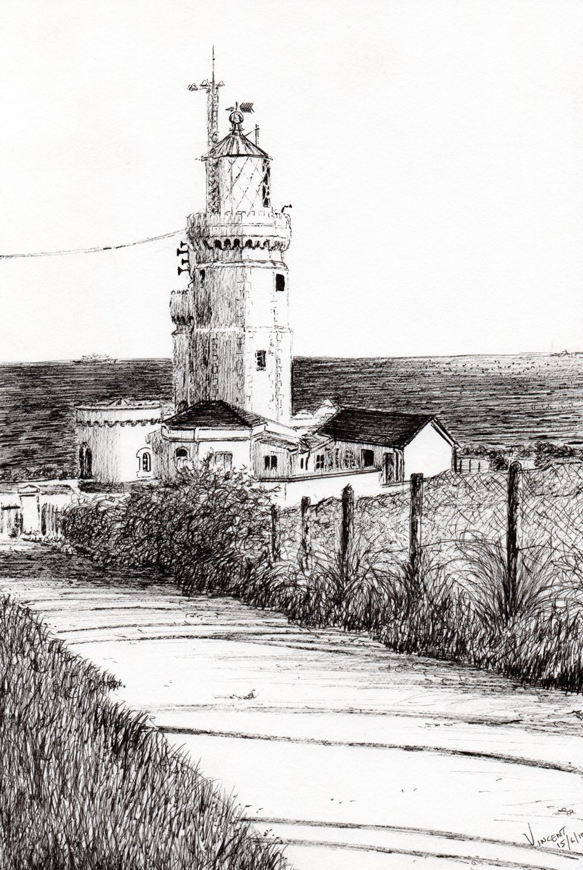 Lighthouse Isle of Wight, 2010, (muste paperille) tekijältä Vincent Alexander Booth