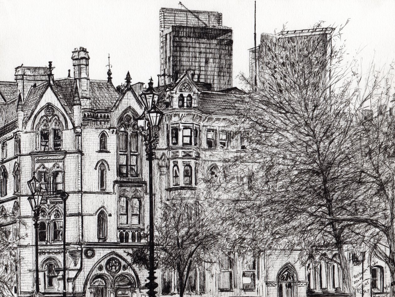 Manchester Beetham Tower, 2007, (muste paperille) tekijältä Vincent Alexander Booth