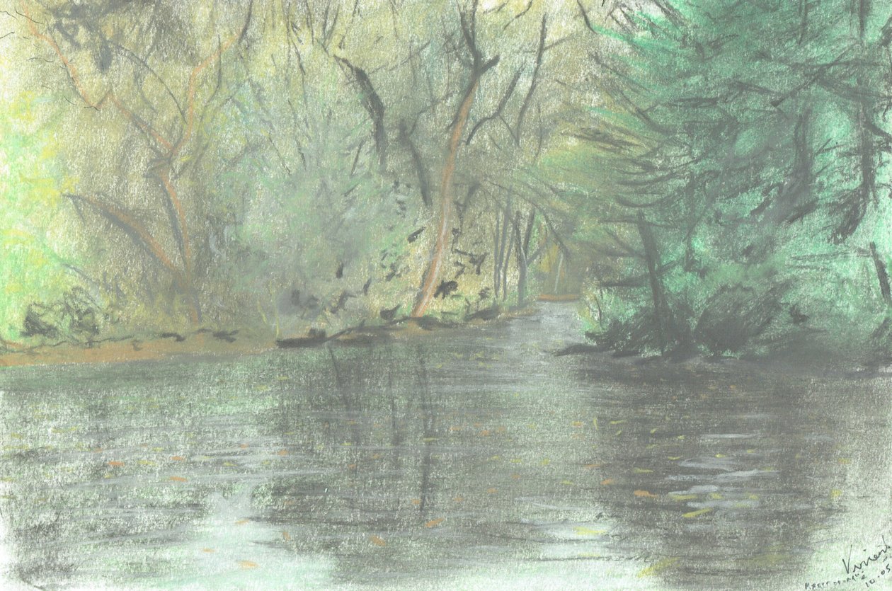 Marlboroughin lampi, 2005, (pastellivärit paperille) tekijältä Vincent Alexander Booth