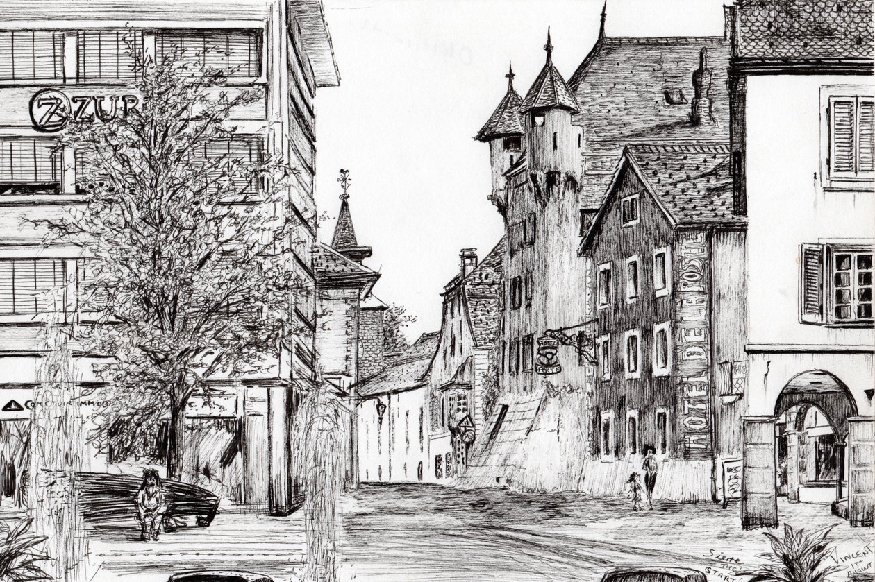 Sierre Sveitsi, 2012, (muste paperille) tekijältä Vincent Alexander Booth