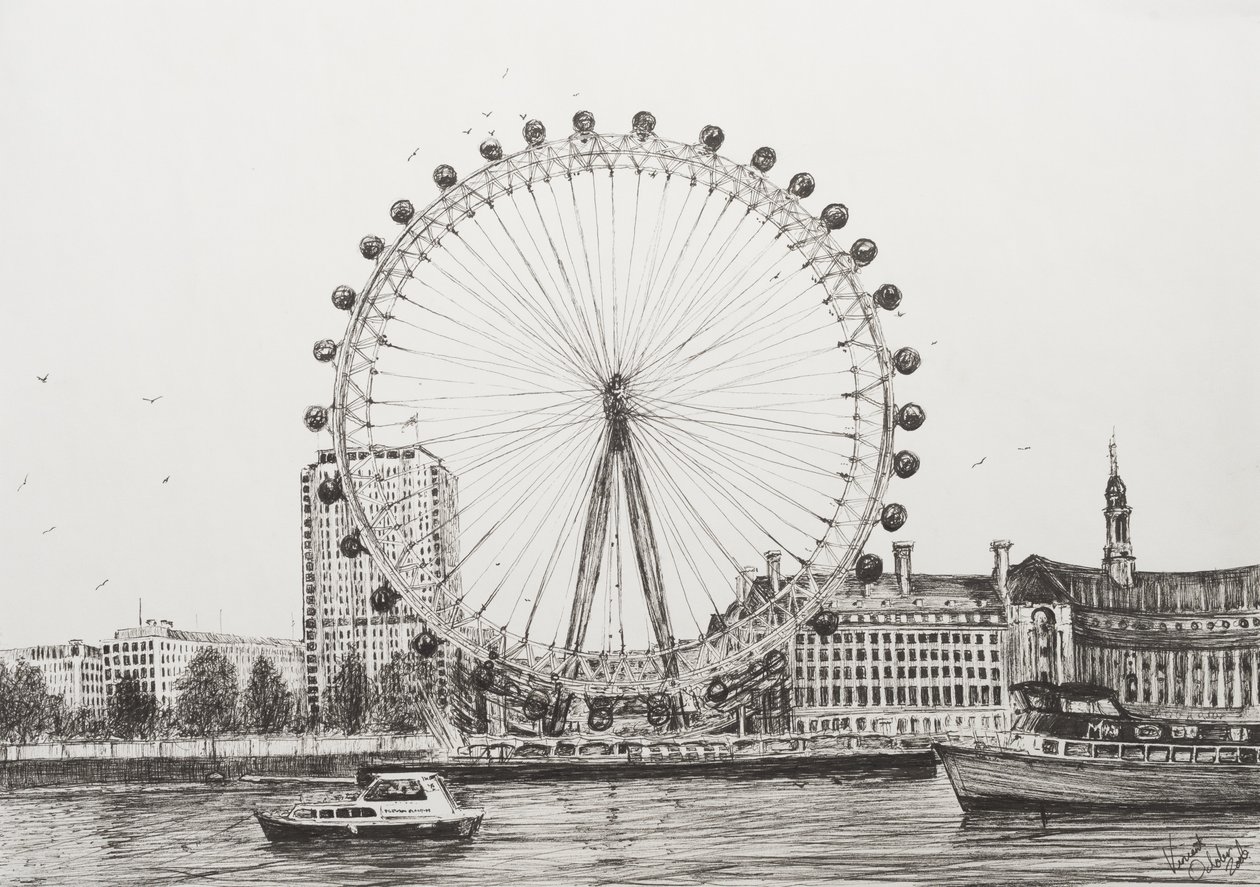 The London Eye, 2006, (muste paperille) tekijältä Vincent Alexander Booth