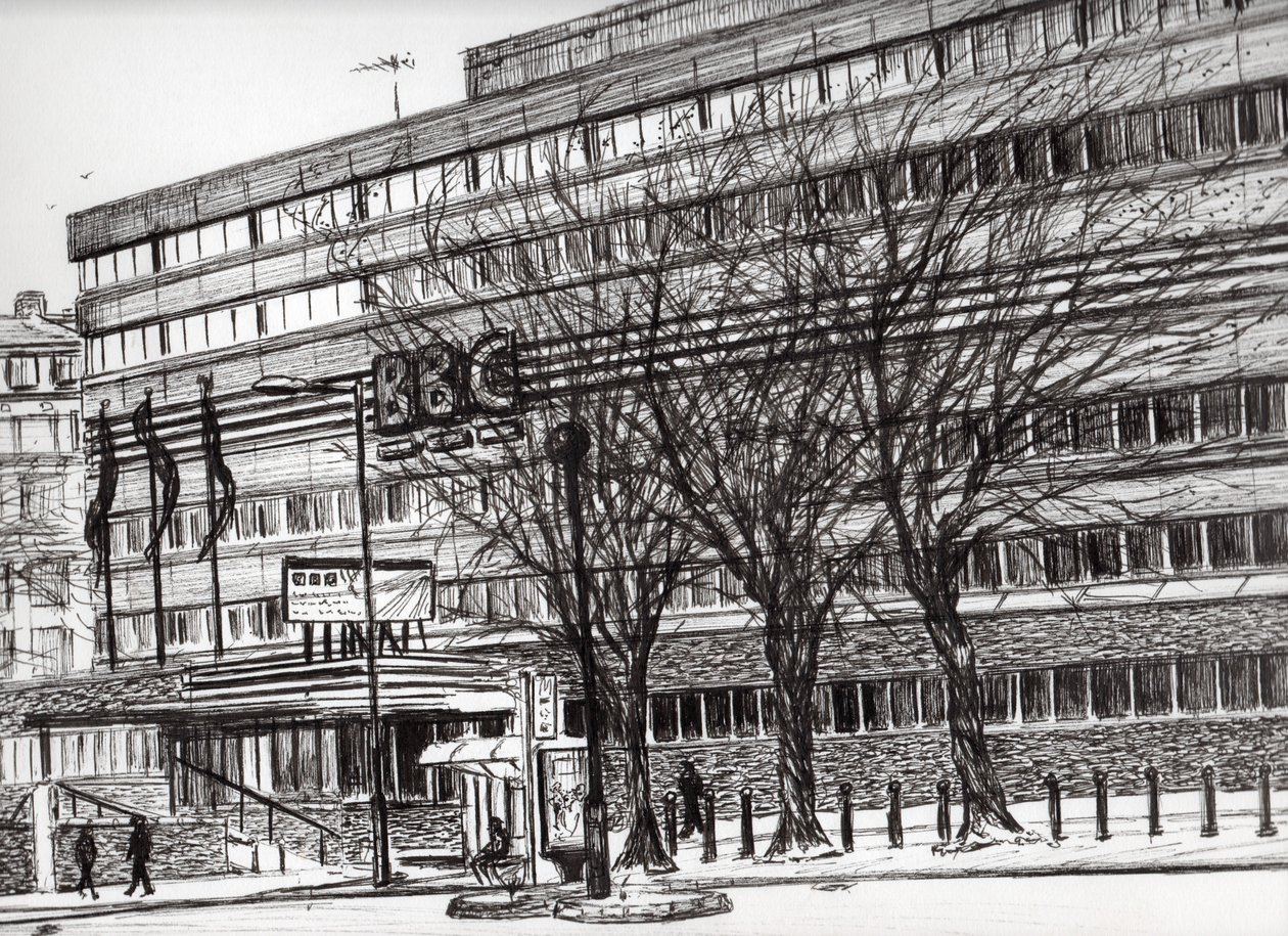 The Old BBC Oxford road Manchester, 2011, (tussi paperille) tekijältä Vincent Alexander Booth