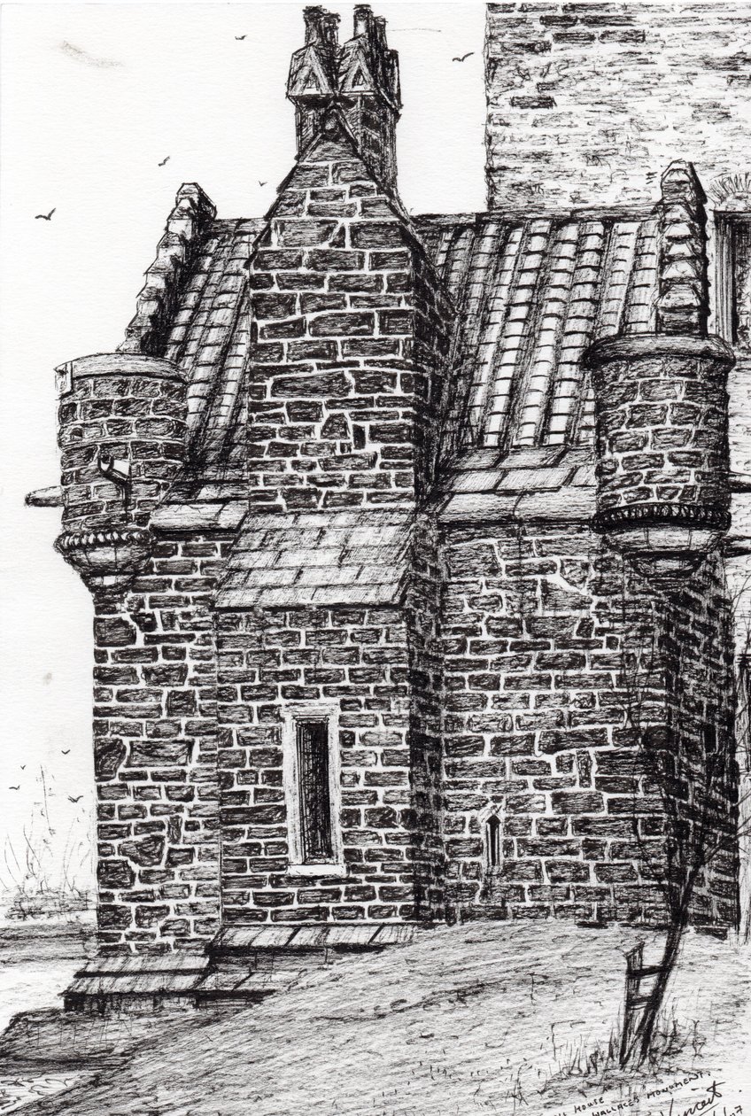 Wallacen monumentti pieni talo, 2007, (muste paperille) tekijältä Vincent Alexander Booth