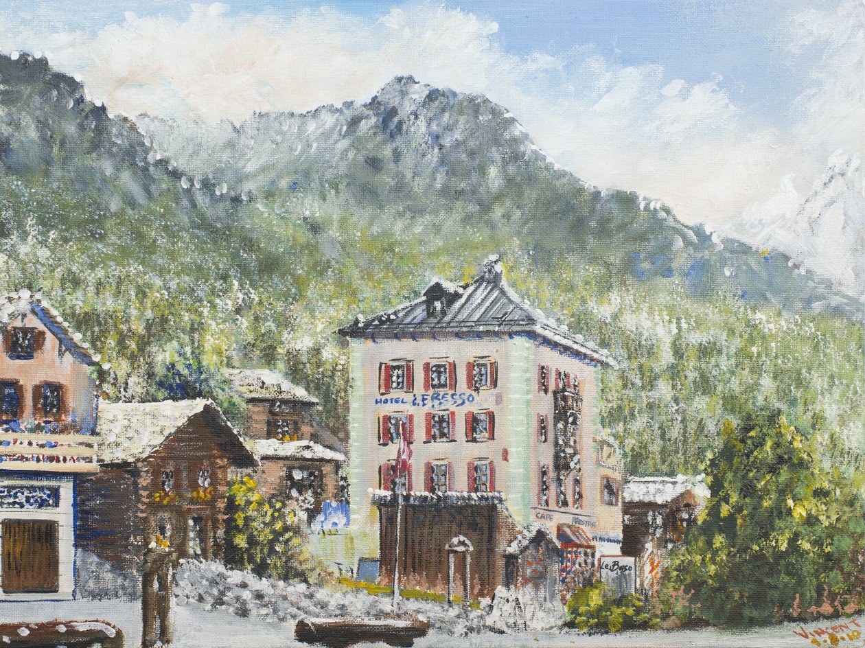 Zinal Sveitsi 2007, (Akryyli kankaalle) tekijältä Vincent Alexander Booth