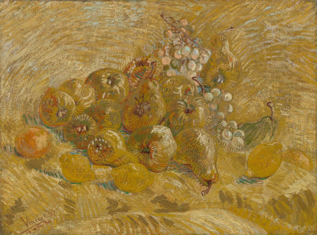 Kvittenit, sitruunat, päärynät ja viinirypäleet tekijältä Vincent van Gogh