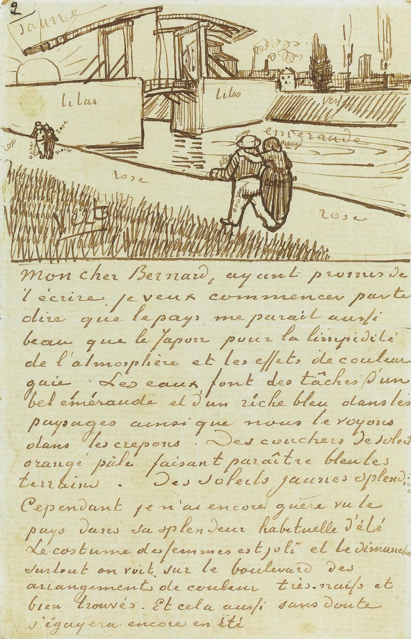 Die Langlois-Brücke bei Arles (Die Zugbrücke) tekijältä Vincent van Gogh