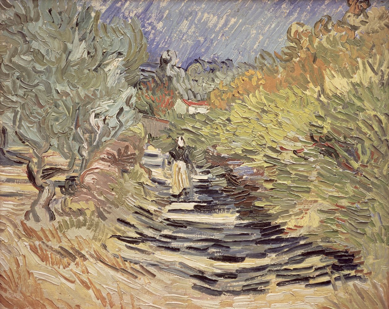 Tie St. Remyssä naishahmojen kanssa, 1889 tekijältä Vincent van Gogh