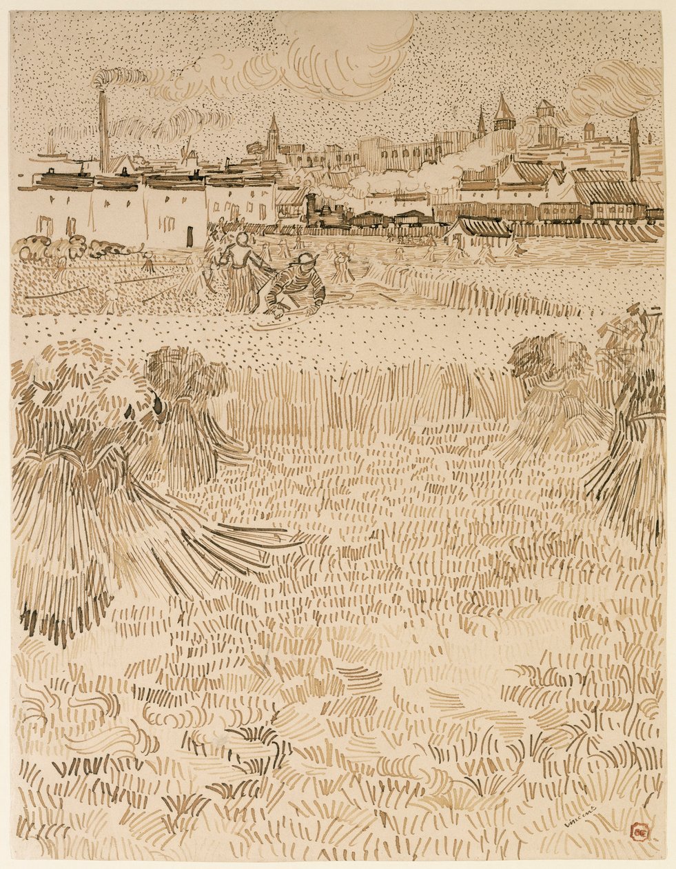 Arles. Näkymä vehnäpellolta tekijältä Vincent van Gogh
