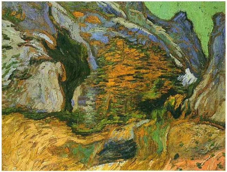 Die Schlucht Les Peiroulets tekijältä Vincent van Gogh