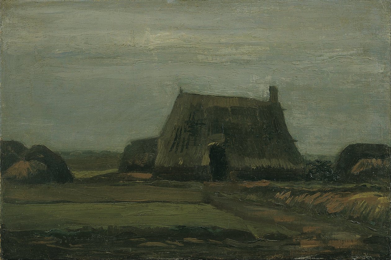 Maatila, jossa on turpeen pinoja tekijältä Vincent van Gogh