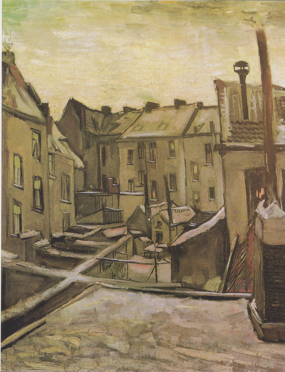 Takapihat Antwerpenissä lumessa tekijältä Vincent van Gogh