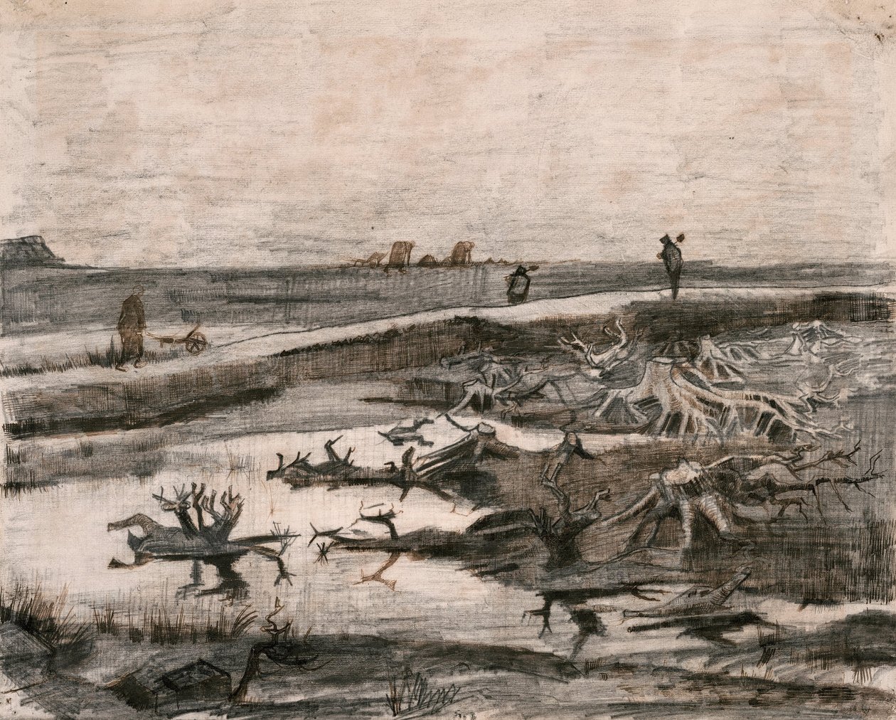 Maisema suon rungoilla (Travaux aux Champs) tekijältä Vincent van Gogh