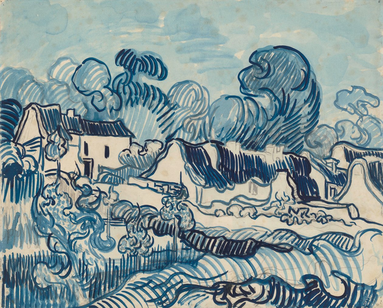 Maisema talojen kanssa tekijältä Vincent van Gogh