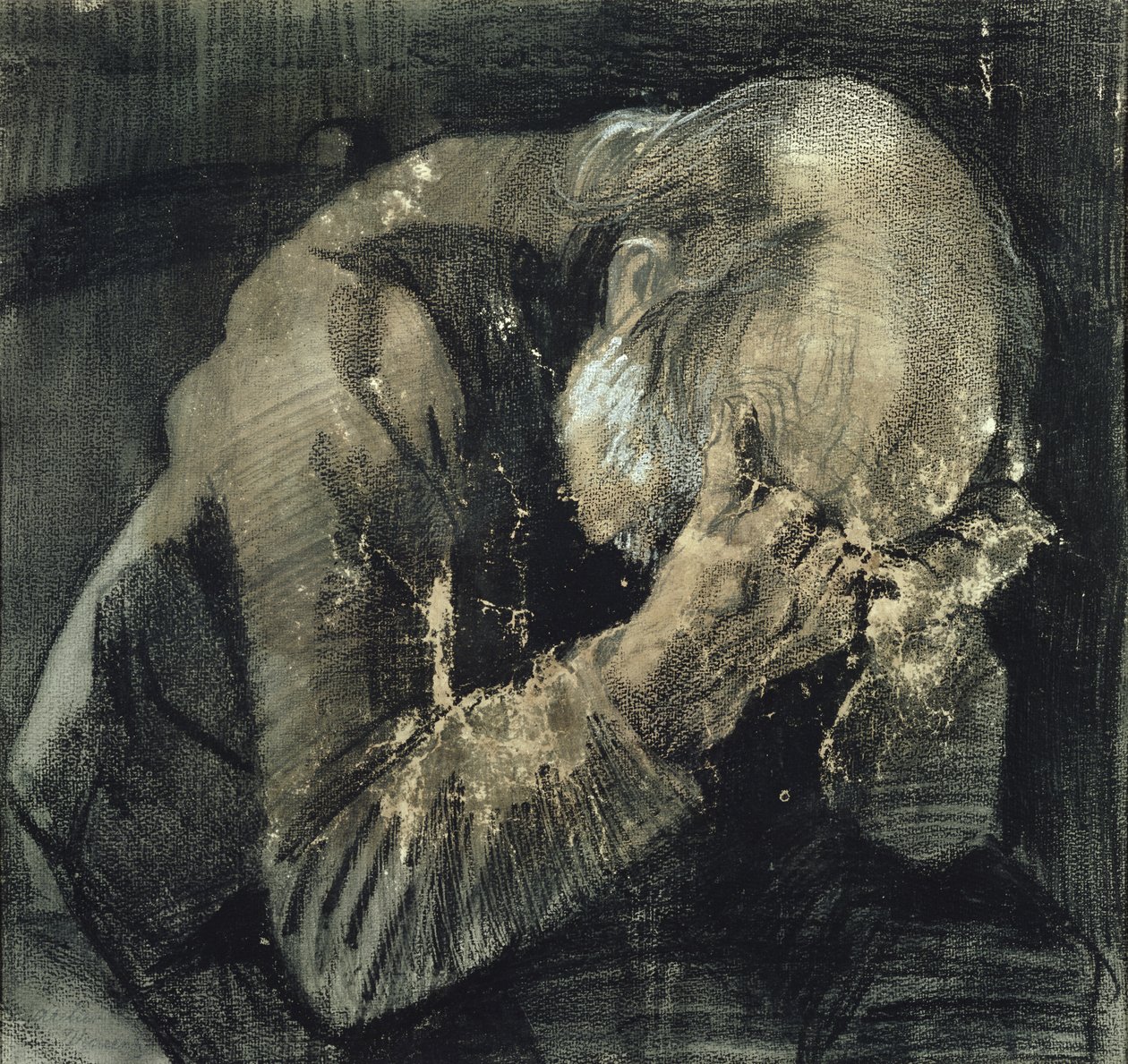 Mies pää käsissään tekijältä Vincent van Gogh