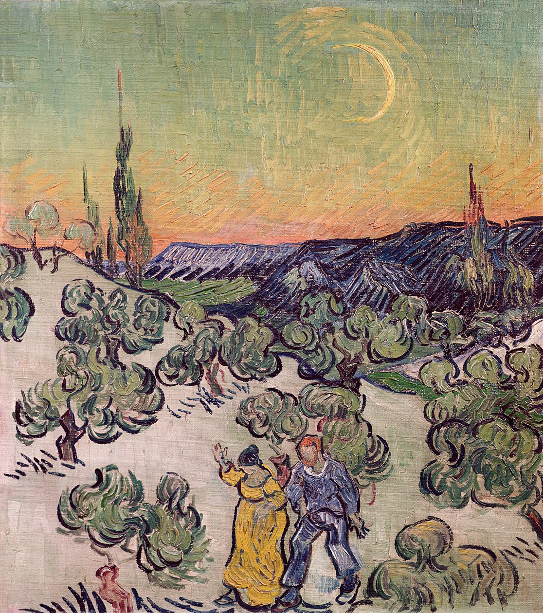 Kuutamoinen maisema, 1889 tekijältä Vincent van Gogh